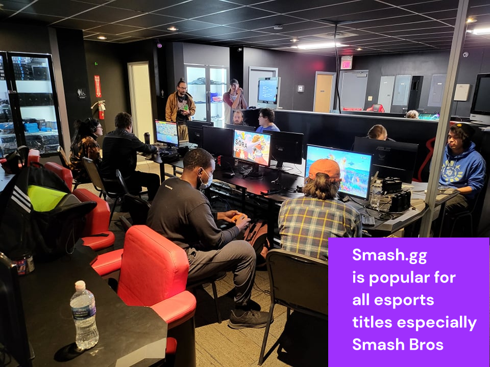 Smash.gg is popular for  all esports titles especially Smash Bros.