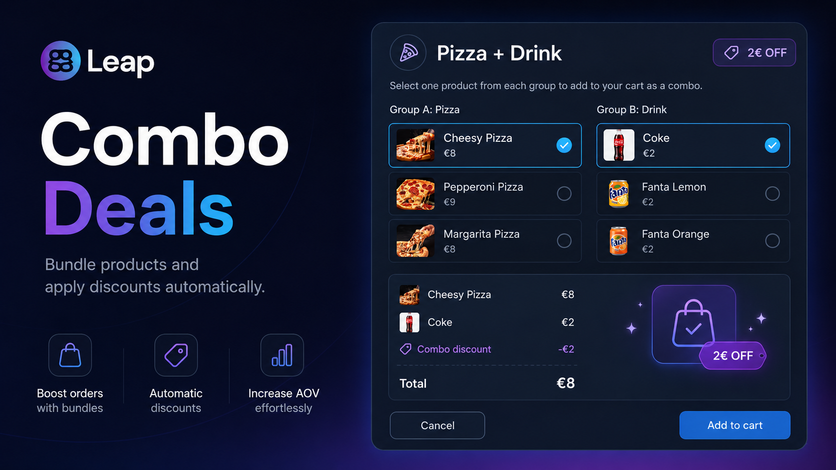 ggLeap Combo Deals — bundle products in the shop and apply discounts automatically
